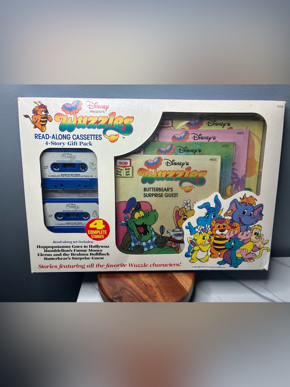 Disney Wuzzles Read Along Cassettes 4 Story Gift Pack Complete 1985 Hasbro